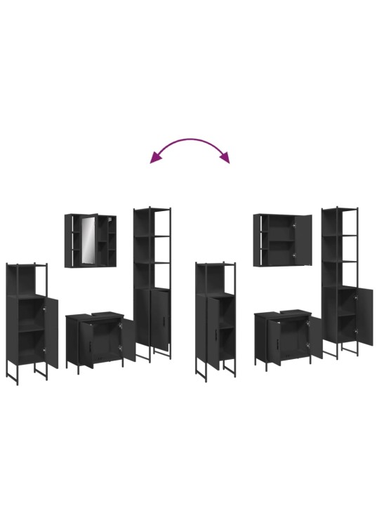 4-OSALINE VANNITOAKAPPIDE KOMPLEKT, MUST, TEHISPUIT