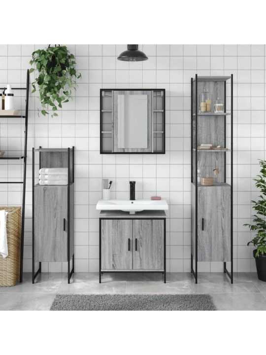 4-osaline vannitoakappide komplekt, hall sonoma tamm, tehispuit