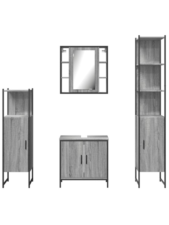 4-osaline vannitoakappide komplekt, hall sonoma tamm, tehispuit