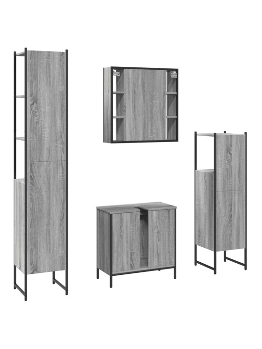 4-osaline vannitoakappide komplekt, hall sonoma tamm, tehispuit