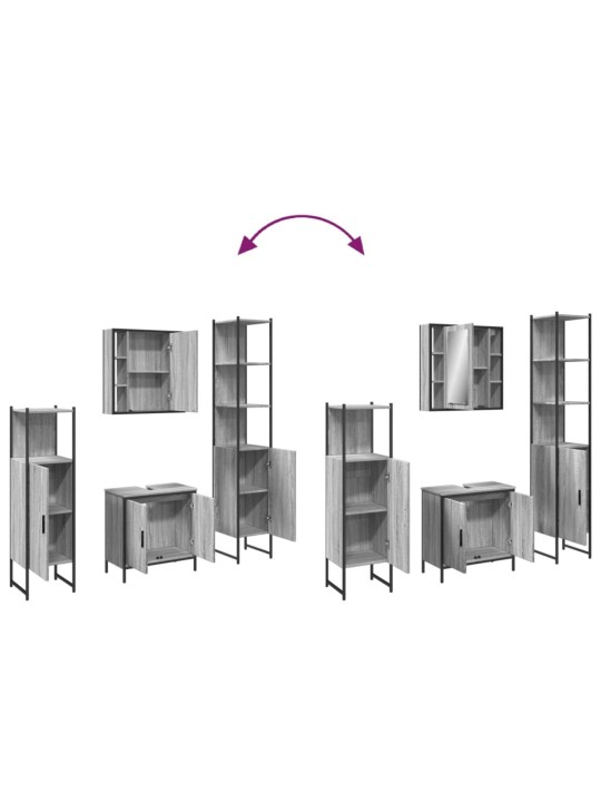 4-osaline vannitoakappide komplekt, hall sonoma tamm, tehispuit
