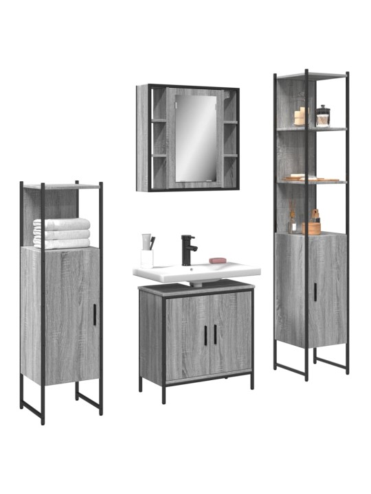 4-osaline vannitoakappide komplekt, hall sonoma tamm, tehispuit