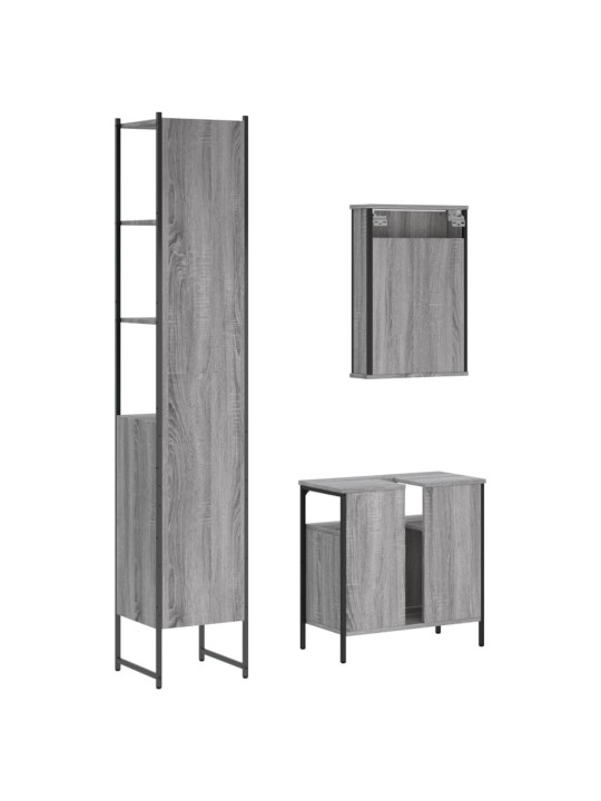 3-OSALINE VANNITOAMÖÖBLI KOMPLEKT, HALL SONOMA TAMM, TEHISPUIT