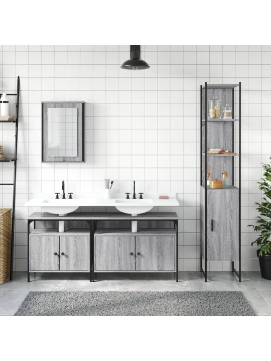4-OSALINE VANNITOAMÖÖBLI KOMPLEKT, HALL SONOMA TAMM, TEHISPUIT