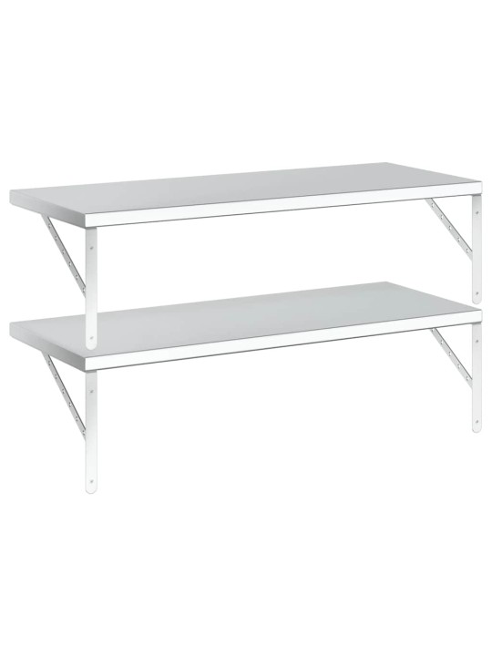 Seinariiulid 2 tk, 100x40 cm, hõbedane, roostevaba teras