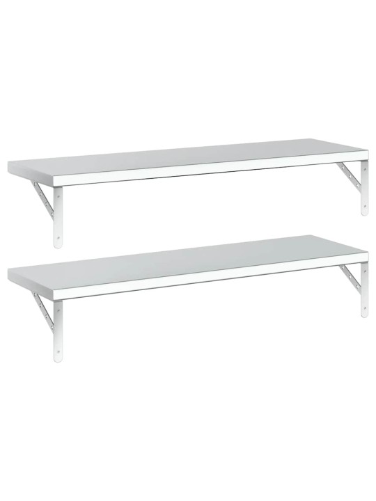 Seinariiulid 2 tk, 100x30 cm, hõbedane, roostevaba teras