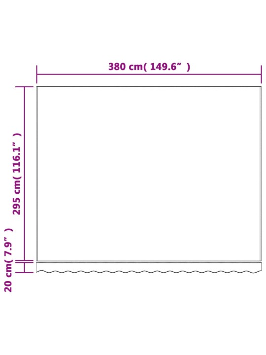 Varikatuse asenduskangas, punase ja valge triibuline, 4 x 3 m