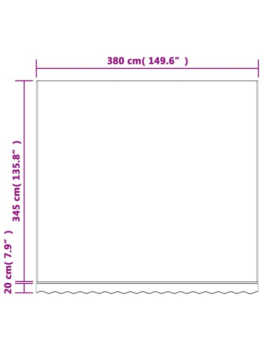 Varikatuse asenduskangas, punase ja valge triibuline, 4x3,5 m