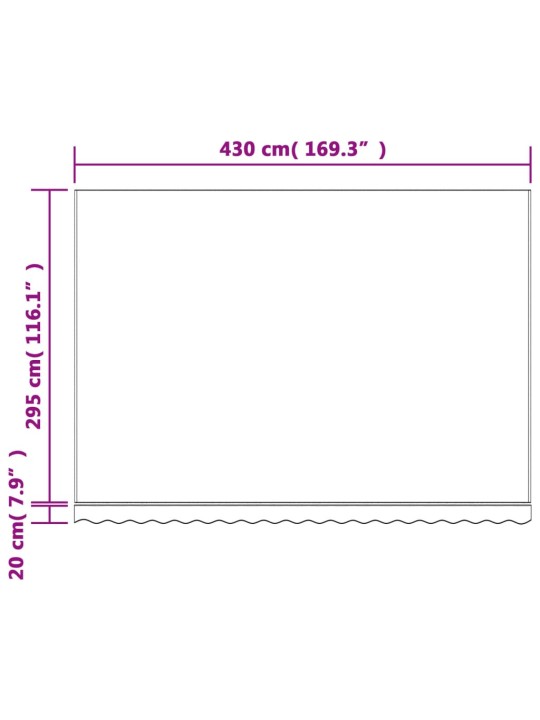 Varikatuse asenduskangas, punase ja valge triibuline, 4,5x3 m