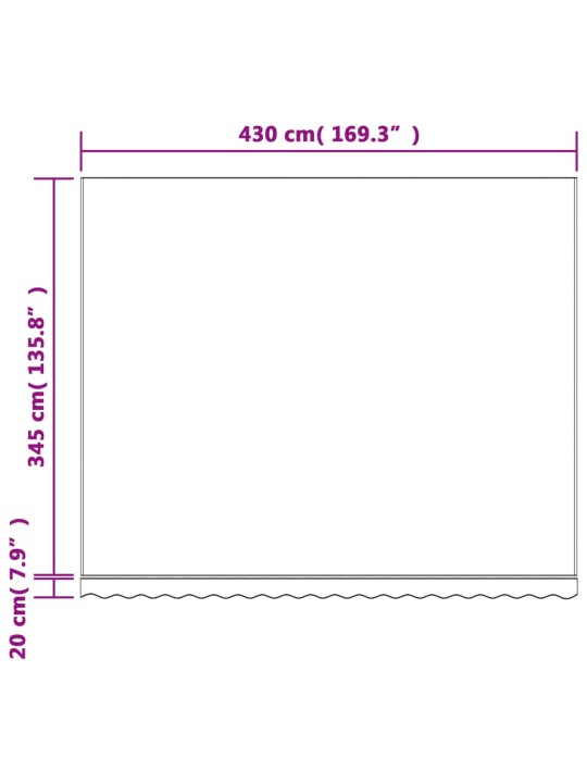 Varikatuse asenduskangas, punase ja valge triibuline, 4,5x3,5 m