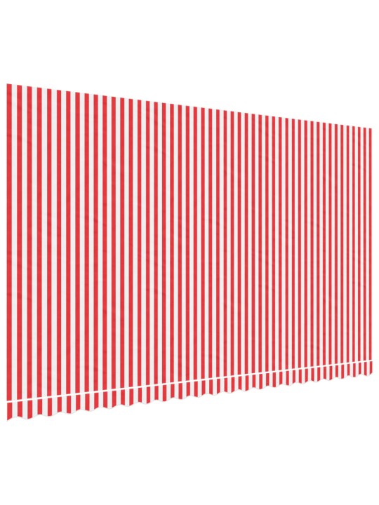 Varikatuse asenduskangas, punase ja valge triibuline, 5x3 m