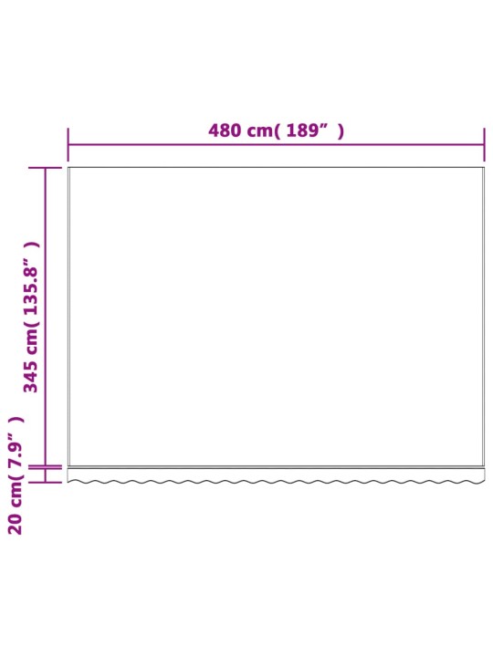 Varikatuse asenduskangas, punase ja valge triibuline, 5x3,5 m