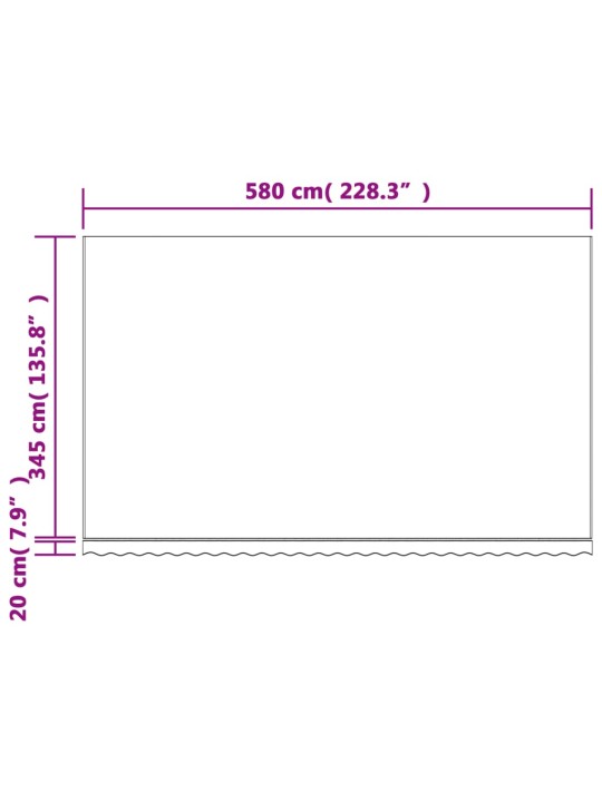 Varikatuse asenduskangas, punase ja valge triibuline, 6x3,5 m