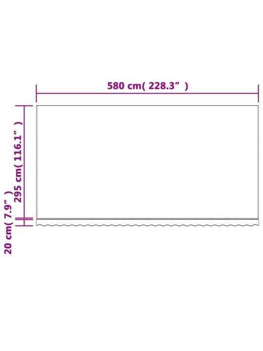 Varikatuse asenduskangas, mitmevärviline, triibuline, 6 x 3 m