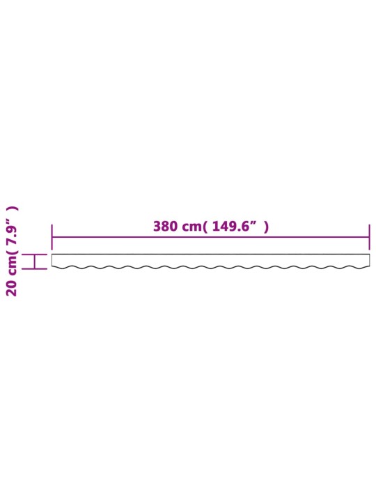 Varikatuse asenduskangas, antratsiithall triibuline, 4 m