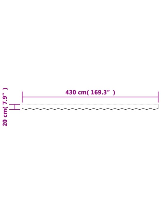 Varikatuse asenduskangas, antratsiithall triibuline, 4,5 m