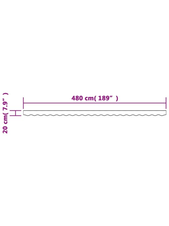 Varikatuse asenduskangas, antratsiithall triibuline, 5 m