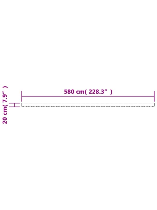 Varikatuse asenduskangas, antratsiithall triibuline, 6 m