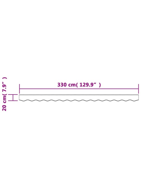 Varikatuse asenduskangas, antratsiithall/valge triibuline, 3,5m