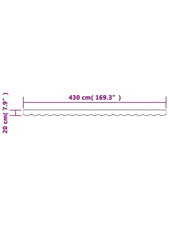 Varikatuse asenduskangas, antratsiithall/valge triibuline, 4,5m