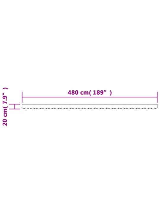 Varikatuse asenduskangas, antratsiithall/valge triibuline, 5 m