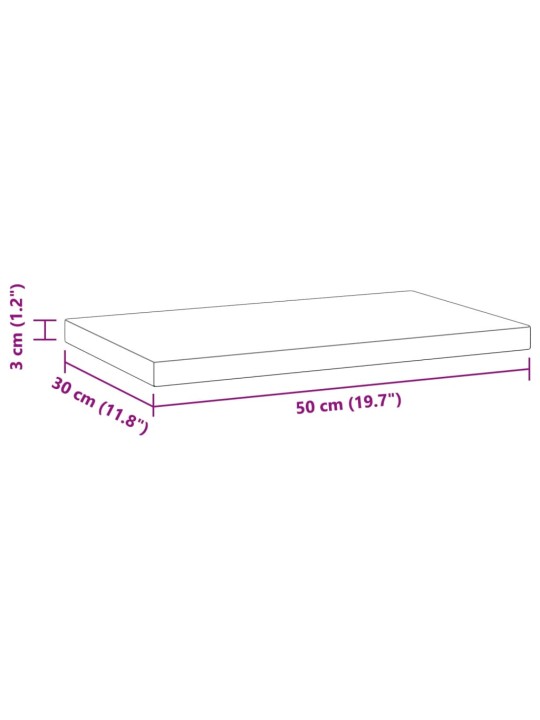 Seinariiulid 2 tk, 50x30x3 cm, must, roostevaba teras