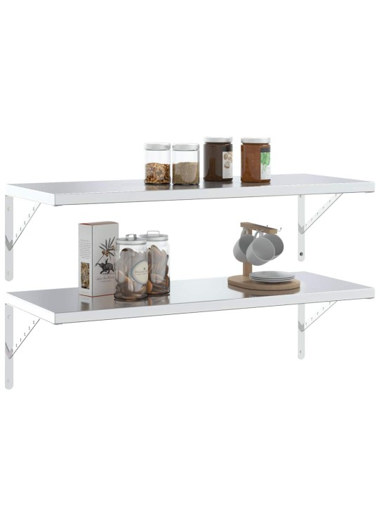 Riiuliklambrid 4 tk 40x2,5x25 cm hõbedane roostevaba teras