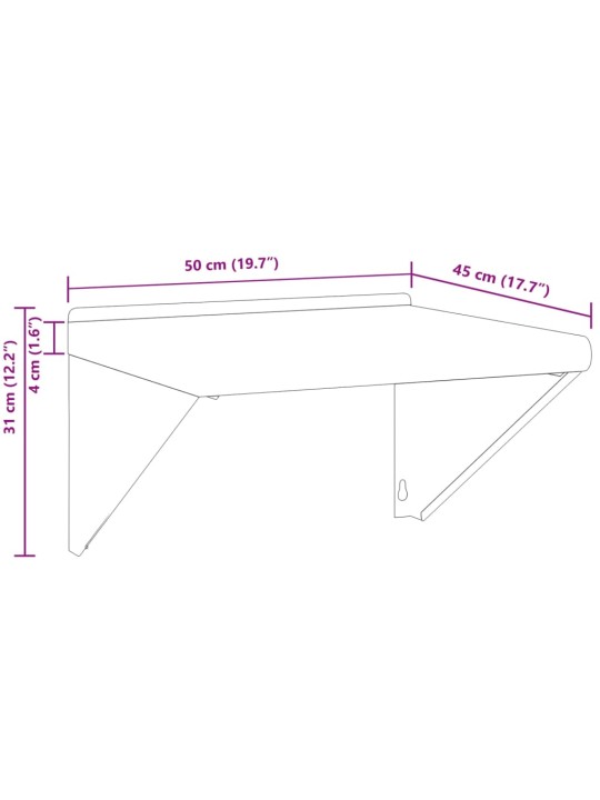 Riiuliklambrid 4 tk 23,5x2,5x15,5 cm must roostevaba teras