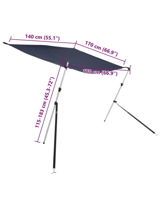 T-tüüpi varikatuse pikendus, sinine, 170x170x(115-183) cm