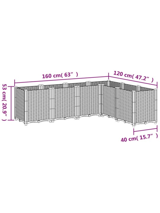 Aia taimekast, hall, 160 x 120 x 53 cm, pp