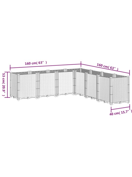 Aia taimekast, hall, 160 x 160 x 53 cm, pp