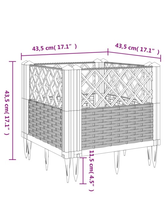 Vaiadega taimekast, pruun, 43,5 x 43,5 x 43,5 cm, pp