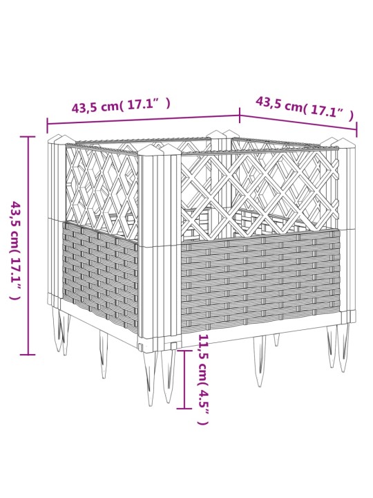 Vaiadega taimekast, must, 43,5 x 43,5 x 43,5 cm, pp