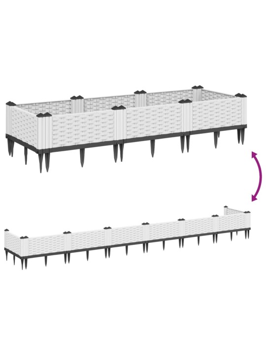 Vaiadega taimekast, valge, 125 x 40 x 28,5 cm, pp