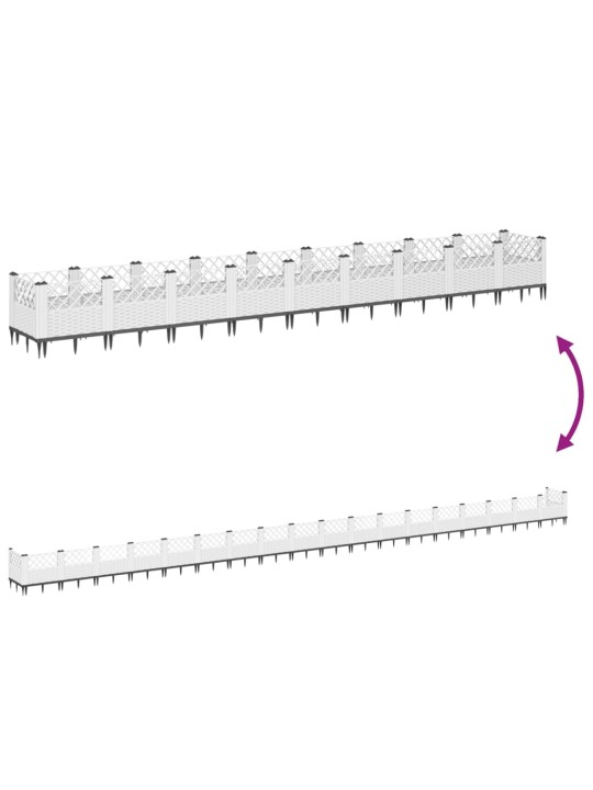 Vaiadega taimekast, valge, 363,5 x 43,5 x 43,5 cm, pp
