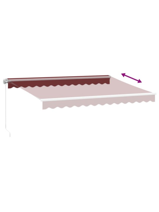 Käsitsi sissetõmmatav varikatus, burgundia punane, 350x250 cm