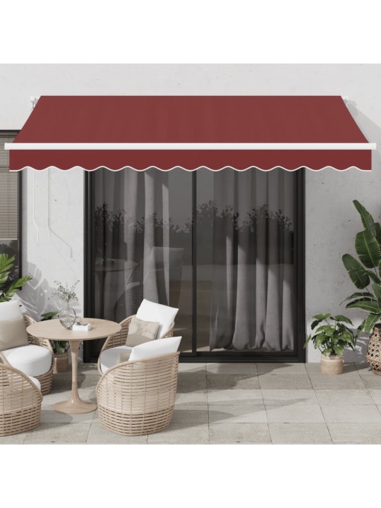 Käsitsi sissetõmmatav varikatus, burgundia punane, 350x250 cm
