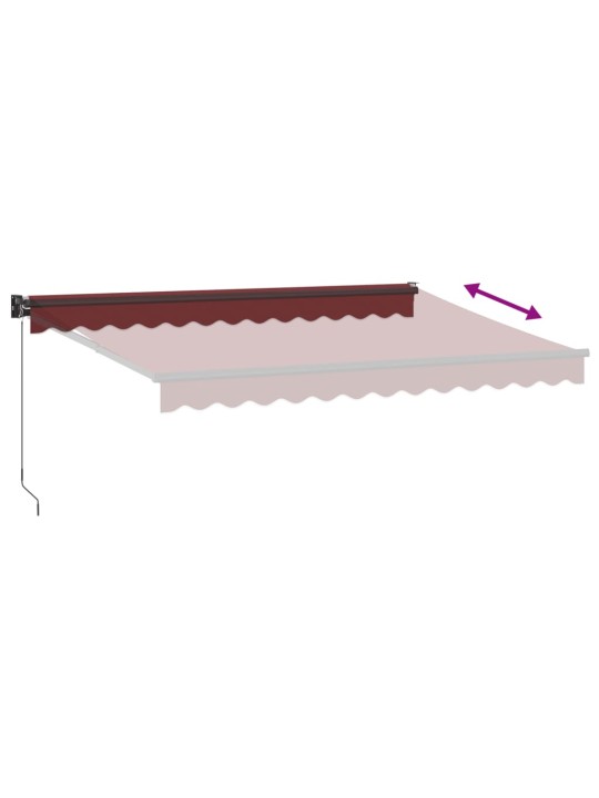 KÄSITSI SISSETÕMMATAV VARIKATUS, BURGUNDIA PUNANE, 350X250 CM