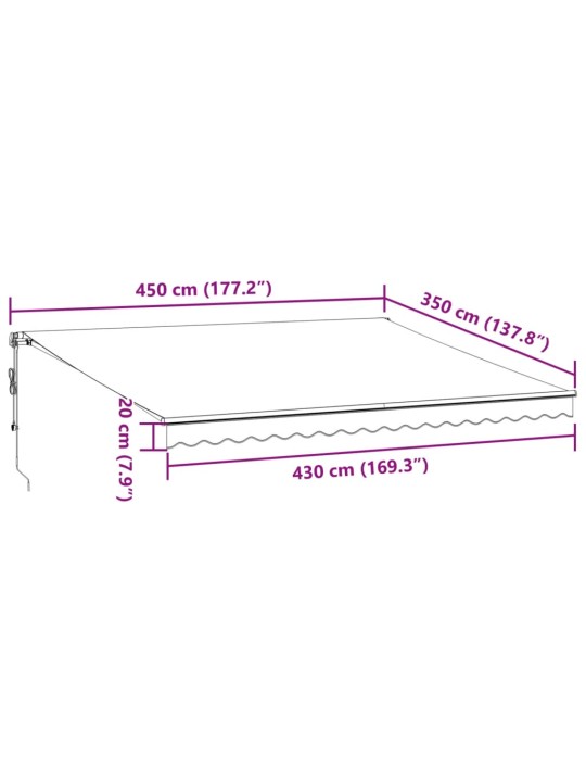 AUTOMAATSELT SISSETÕMMATAV VARIKATUS, PRUUN, 450 X 350 CM