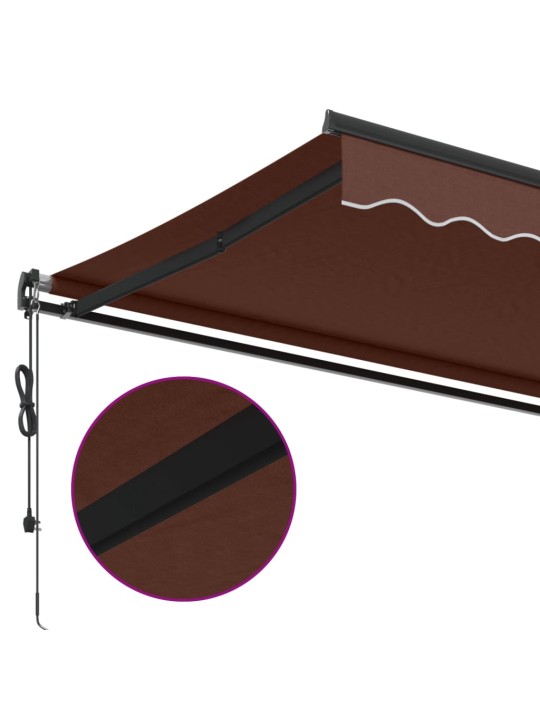 Automaatselt sissetõmmatav varikatus, pruun, 400 x 350 cm