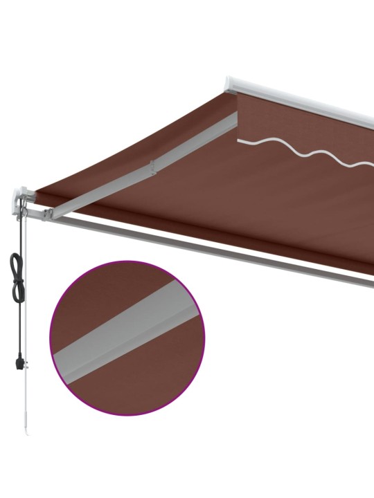 Automaatselt sissetõmmatav varikatus, pruun, 400 x 300 cm