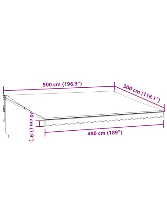 AUTOMAATSELT SISSETÕMMATAV VARIKATUS, PRUUN, 500X300 CM