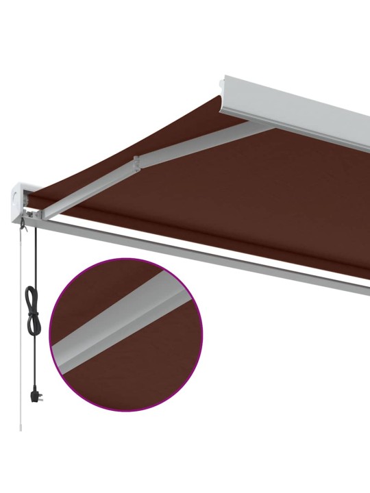 Automaatselt sissetõmmatav varikatus, pruun, 350x250 cm