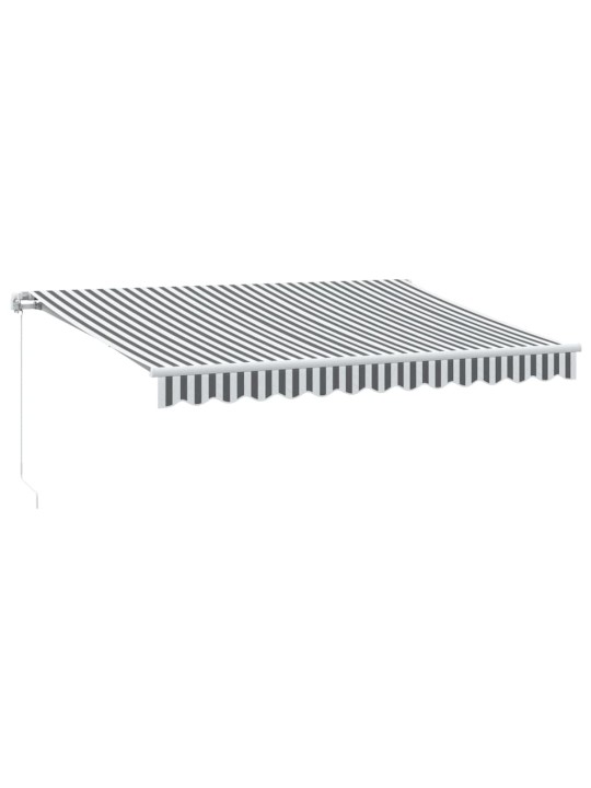 Käsitsi sissetõmmatav varikatus, antratsiit/valge, 350 x 250 cm