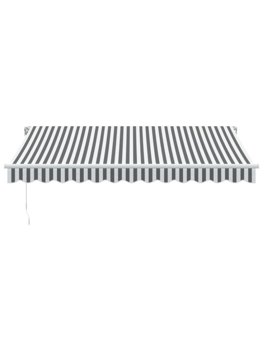 Käsitsi sissetõmmatav varikatus, antratsiit/valge, 350 x 250 cm