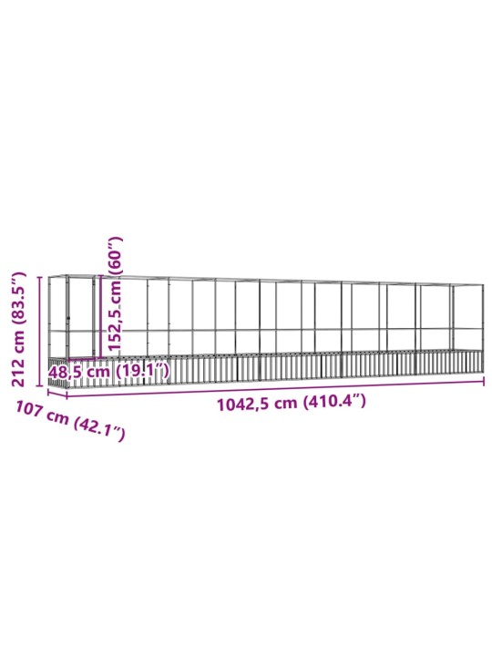 LINNUMAJA KOOS LAIENDUSEGA, HÕBEDANE, 1042,5X107X212 CM, TERAS