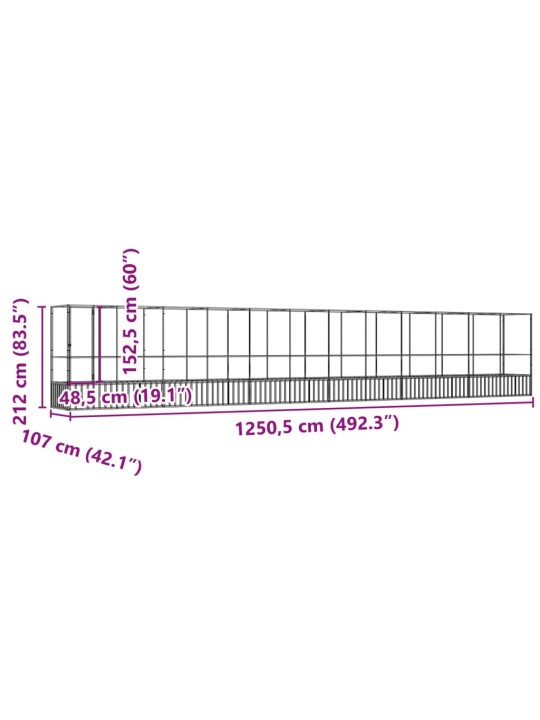 LINNUMAJA KOOS LAIENDUSEGA, HÕBEDANE, 1250,5X107X212 CM, TERAS