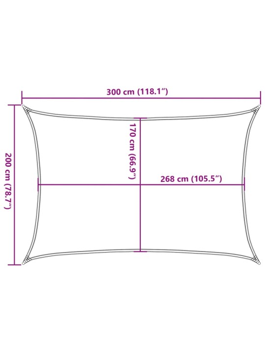 Päikesevarjupuri helehall 3x2 m 100% polüester oxford