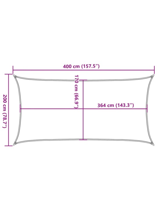 Päikesevarjupuri helehall 4x2 m 100% polüester oxford