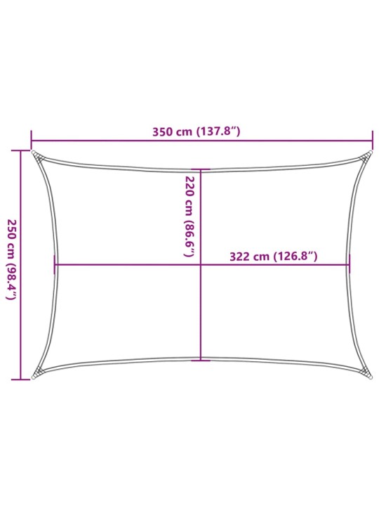 Päikesevarjupuri helehall 3,5x2,5 m 100% polüester oxford